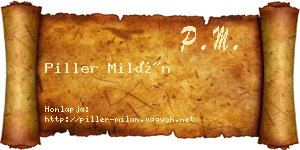 Piller Milán névjegykártya